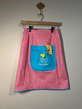 Vintage Wales Gingham Apron PenCraig NOS Cottagecore Farmhouse Floral Pocket